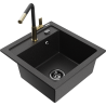 Mexen Vito Гранитна мивка с едно отделение с кухненски смесител Flora,