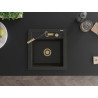 Mexen Vito гранитна мивка с 1 камера и кухненски смесител Flora, черен/златен