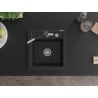 Mexen Vito гранитна кухненска мивка с 1 отделение и кухненски смесител Flora, черен - 6503-77-670401-07