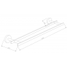Mexen Loft двоен закачалка за кърпи, черна - 7012625-70