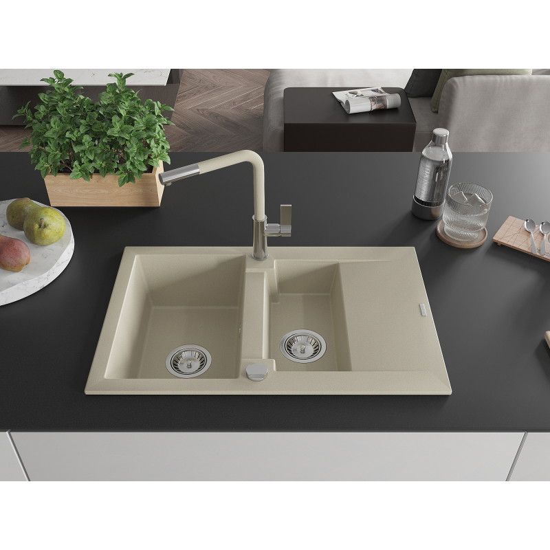 Mexen Gaspar гранитна кухненска мивка с 1,5 камери с отцедник и кухненски