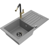 Mexen Pablo гранитна мивка с 1 камера с отцедник и кухненски смесител Flora,