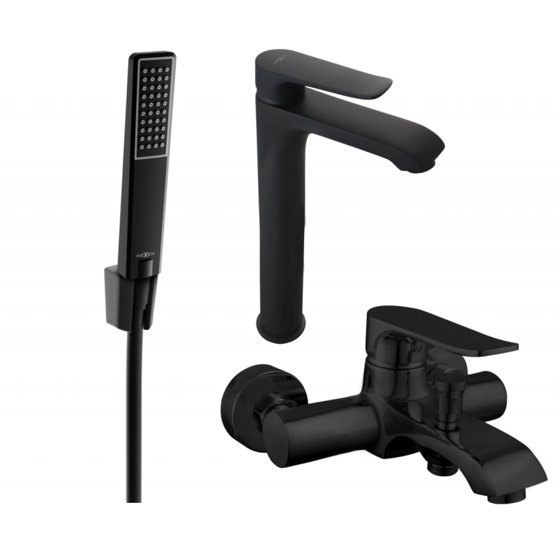 Mexen Pecos Комплект за вана R72, черен - 72713R72-70