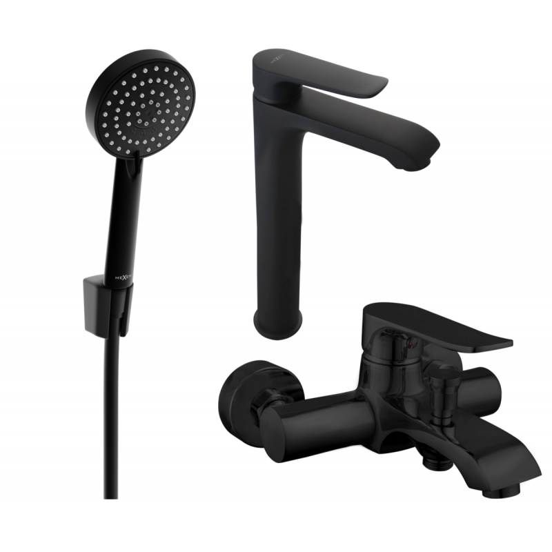 Mexen Pecos R75 комплект за вана, черен - 72713R75-70