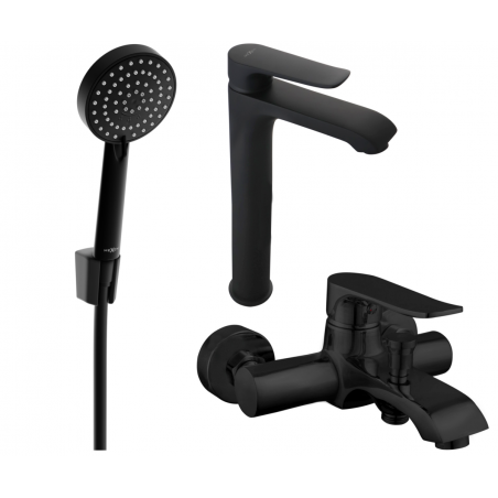 Mexen Pecos Комплект за вана R75, черен - 72713R75-70