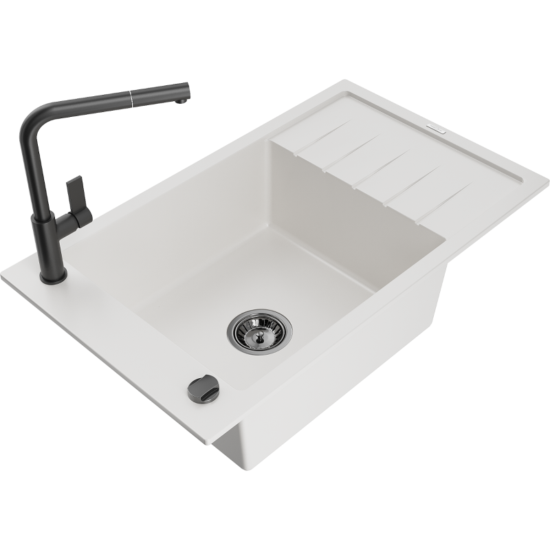 Mexen Elias гранитна кухненска мивка с 1 корито с отцедник и кухненски
