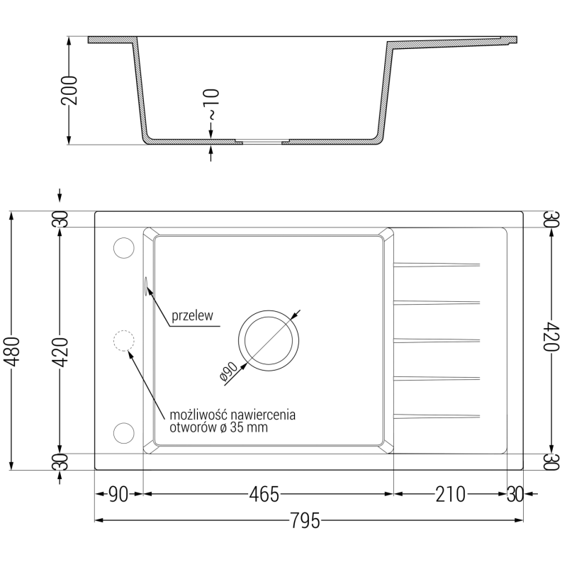 Mexen Elias гранитна кухненска мивка с 1 отделение, с отцедник и кухненски смесител Flora, сив - 6511-71-670401-00