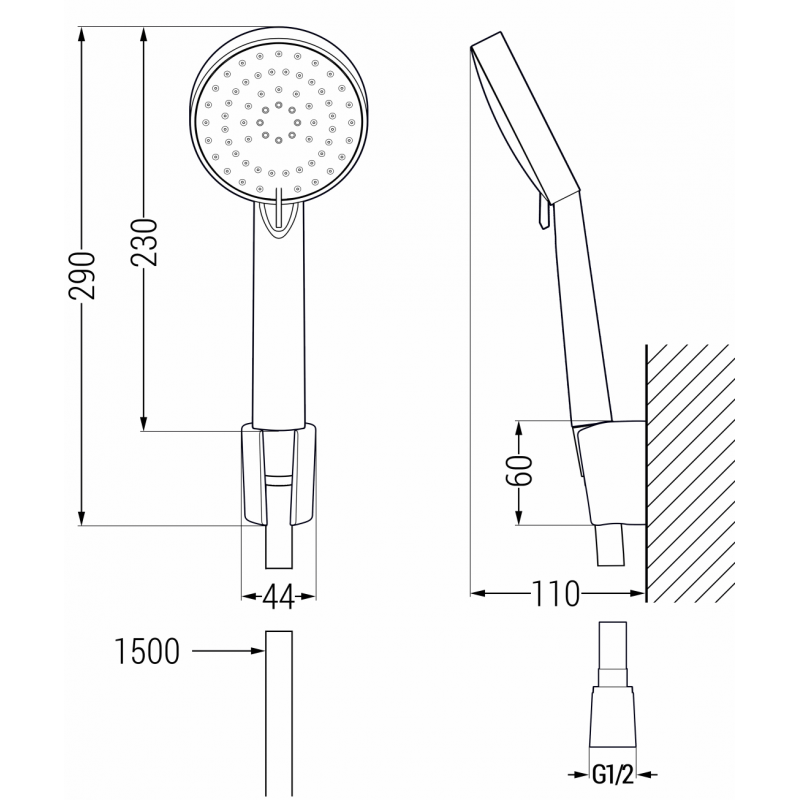 Mexen Pecos R75 смесител за вана с душ комплект, хром - 7273R75-00