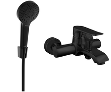 Mexen Pecos R05 батерия за вана с душ комплект, черна - 7273R05-70