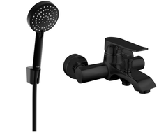 Mexen Pecos R75 смесител за вана с душ комплект, черен - 7273R75-70