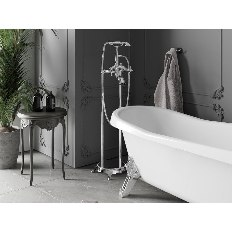 Mexen Retro самостоятелна батерия за вана, хром - 75933-00