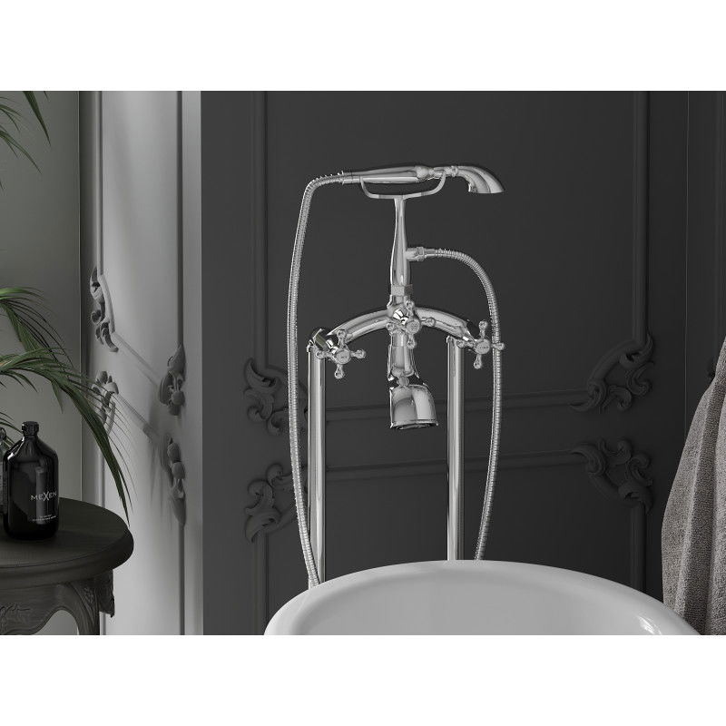 Mexen Retro самостоятелна батерия за вана, хром - 75933-00