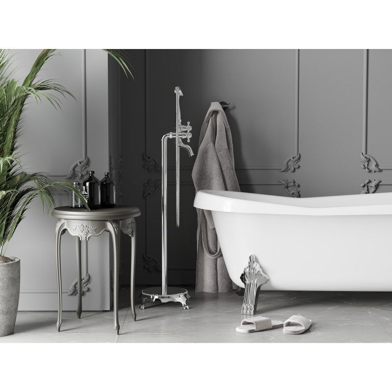 Mexen Retro самостоятелна батерия за вана, хром - 75933-00