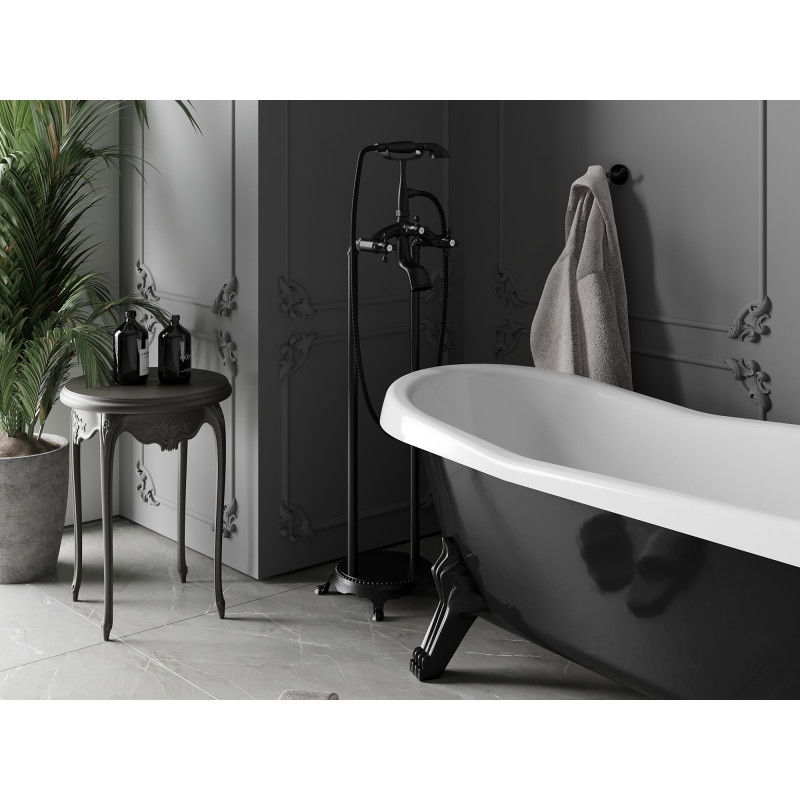 Mexen Retro свободностоящ смесител за вана, черен - 75933-70