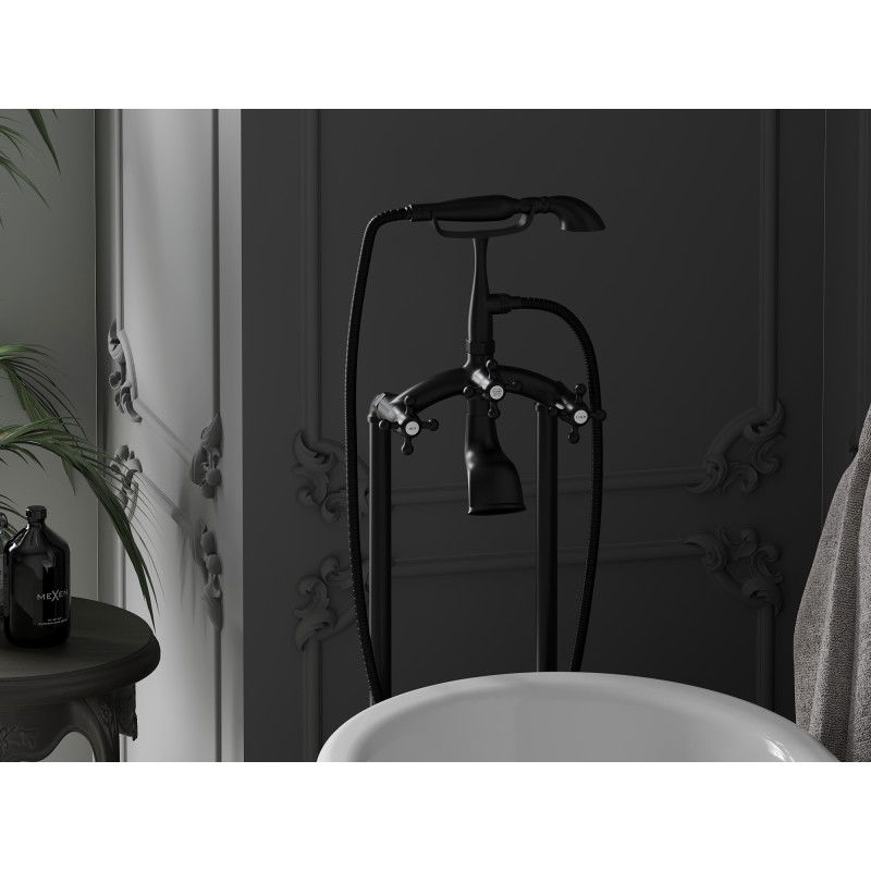 Mexen Retro свободностоящ смесител за вана, черен - 75933-70