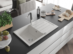 Mexen Bruno гранитна кухненска мивка с 1 отделение и отцедник с кухненски