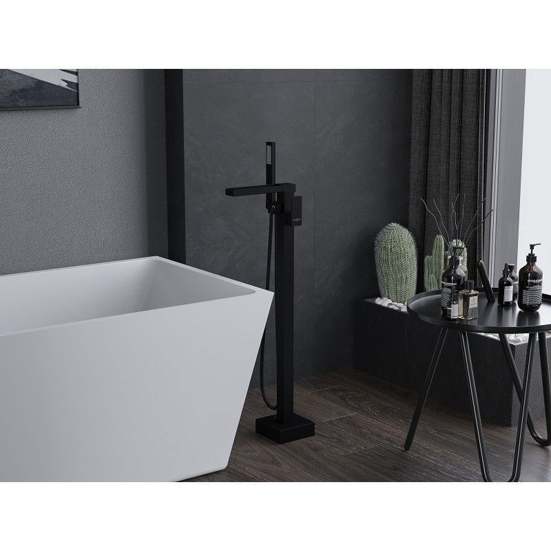 Mexen Algar свободно стоящ батериен смесител за вана, черен - 75733-70