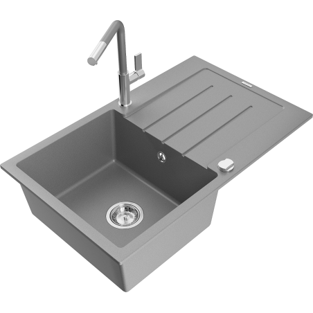 Mexen Bruno гранитна мивка с една камера с отцедник и кухненски смесител