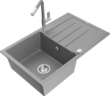 Mexen Bruno гранитна мивка с една камера с отцедник и кухненски смесител