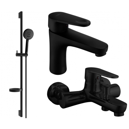 Mexen Kama DS75 комплект за баня, черен - 72503DS75-70