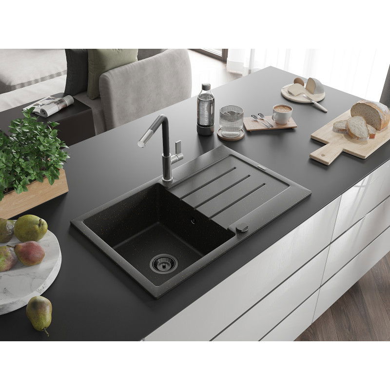 Mexen Bruno гранитна мивка с 1 отделение, с отцедник и кухненски смесител