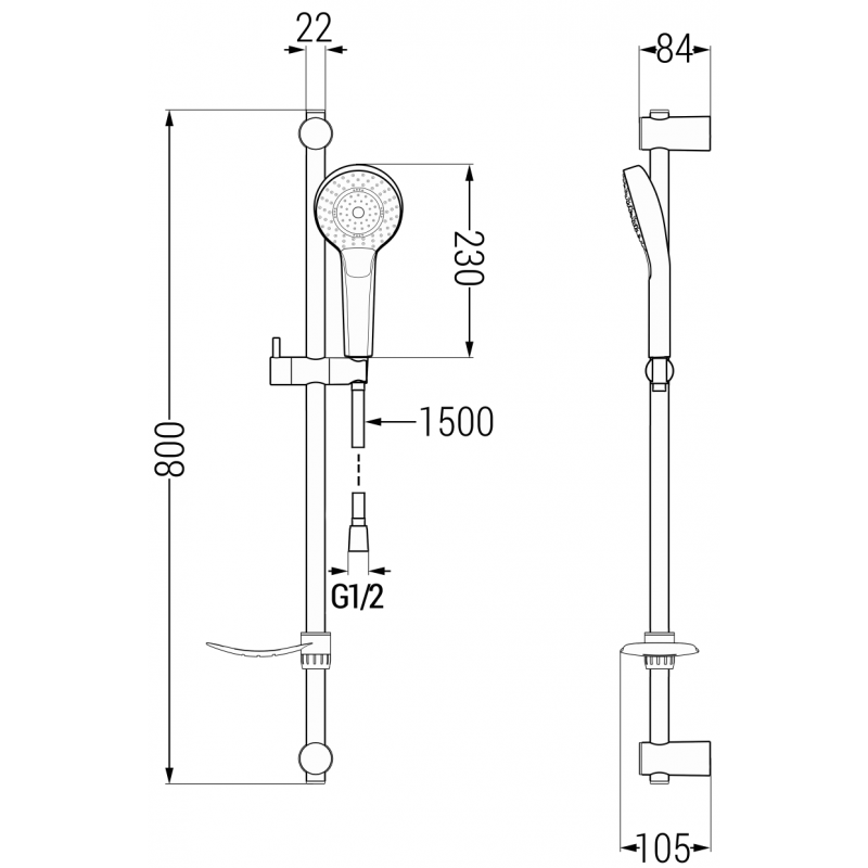 Mexen Royo DF05 комплект за баня, бял - 72203DF05-20