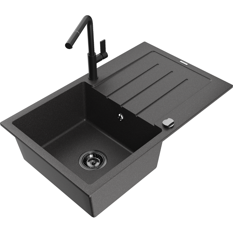 Mexen Bruno гранитна мивка с 1 отделение, с поставка и кухненски смесител
