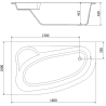 Mexen Westa ъглова лява вана 160 x 100 см, бяла - 560116010001