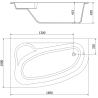 Mexen Westa ъглова вана лява 160 x 100 см, бяла - 560116010001