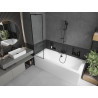 Mexen Cube правоъгълна вана 170 x 80 см с обшивка и 1-крилен параван 50 см, черен