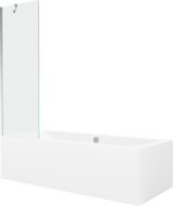 Mexen Cube правоъгълна вана 170 x 80 см с корпус и параван 1-двукрилен 60 см, прозрачен, хром - 550517080X9506000001