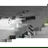 Mexen Cube вана правоъгълна 170 x 80 см с обшивка и преграда с 1 крило 60 см, прозрачен, черен - 550517080X9506000070