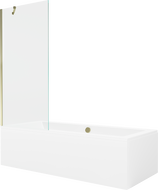 Mexen Cube вана правоъгълна 170 x 80 см с обвивка и преграда 1-цилиндрова 80 см, прозрачна, златна - 550517080X9508000050