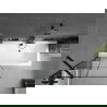 Mexen Cube правоъгълна вана 170 x 80 см с обвивка и екран с 1 крило 80 см, черен принт - 550517080X9508007077