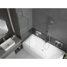 Mexen Cube Правоъгълна вана 180 x 80 см с корпус и 1-крилен параван 50 см,