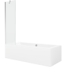 Mexen Cube правоъгълна вана 180 x 80 cm с корпус и 1-крилен параван 50 cm, прозрачен, хром - 550518080X9505000001