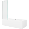 Mexen Cube правоъгълна вана 180 x 80 см с корпус и 1-крилен параван 60 см,