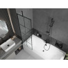 Mexen Cube правоъгълна вана 180 x 80 см с корпус и 1-крилен параван 60 см, черен