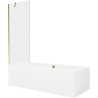 Mexen Cube правоъгълна вана 180 x 80 cm с облицовка и 1-крилен параван 70 cm, прозрачен, златист - 550518080X9507000050