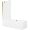 Mexen Cube правоъгълна вана 180 x 80 cm с облицовка и еднокрил параван 90 cm, прозрачен, златист - 550518080X9509000050