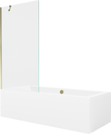 Mexen Cube правоъгълна вана 180 x 80 см с обшивка и параван 1-крилен 90 см, прозрачен, златен - 550518080X9509000050