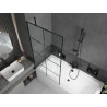 Mexen Cube правоъгълна вана 180 x 80 см с обшивка и 1-крилен параван 90 см, черен