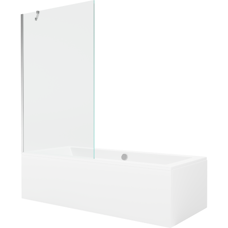 Mexen Cube правоъгълна вана 180 x 80 cm с обшивка и параван с 1 крило 100 cm,
