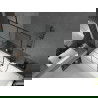 Mexen Cube правоугълна вана 180 x 80 см с обшивка и 1-склопен екран 100 см, черен шаблон - 550518080X9510007077