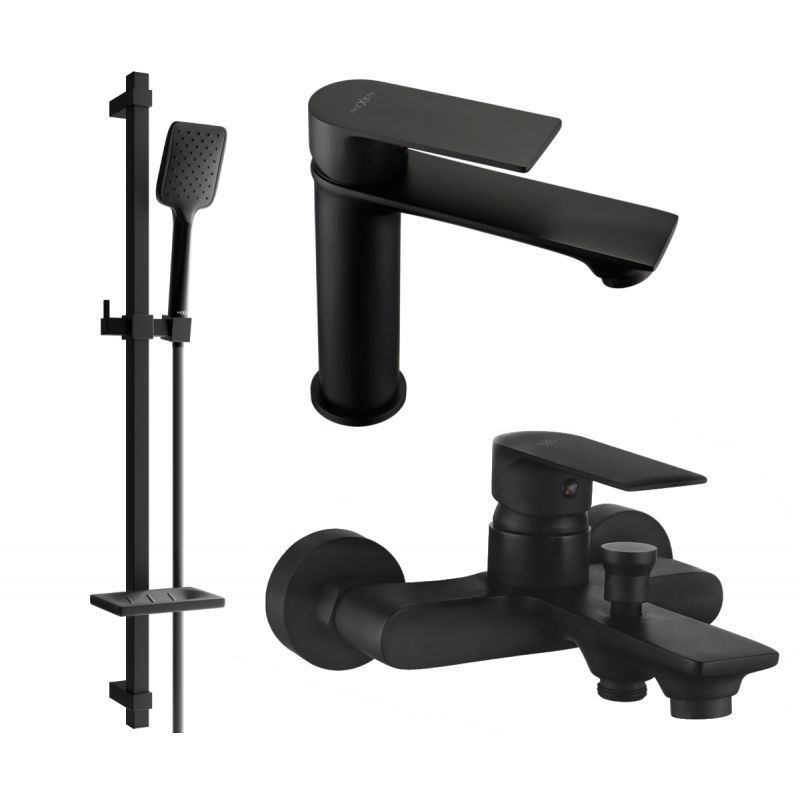 Mexen Royo DQ62 комплект за баня, черен - 72203DQ62-70