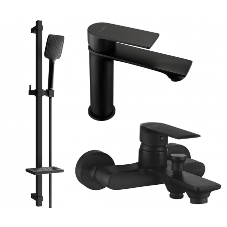 Mexen Royo DQ62 комплект за баня, черен - 72203DQ62-70