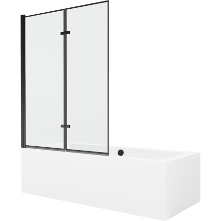 Mexen Cube правоъгълна вана 170 x 80 см с обшивка и две крила 120 см, черен модел - 550517080X9212027070