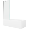 Mexen Cubik правоъгълна вана 150 x 70 cm с облицовка и еднокрилен екран 70 cm, прозрачен, хром - 550315070X9507000001