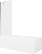 Mexen Cubik правоъгълна вана 150 x 70 cm с облицовка и еднокрилен екран 70 cm, прозрачен, хром - 550315070X9507000001