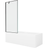 Mexen Cubik правоъгълна вана 150 x 70 cm с обшивка и 1-крилен параван 80 cm, черен десен - 550315070X9508007070